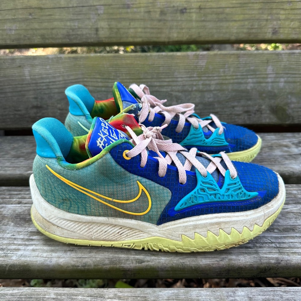 Nike‎ Kyrie Low 4 Keep Sue Fresh Dynasty Blue Green Mens Basketball Shoes Sz 8.5